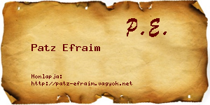Patz Efraim névjegykártya